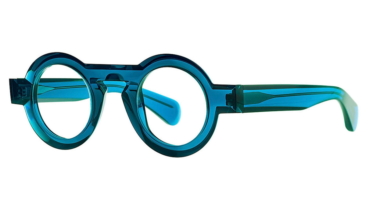 Theo Mille+84 - Transparent Petrol Blue | Eyeglasses | Black Optical