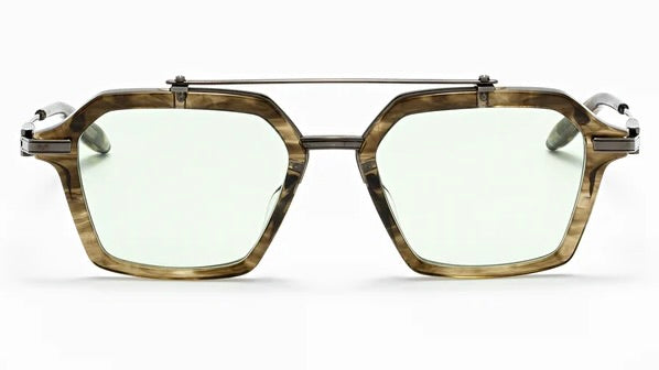 AKARI-Green Tortoise Swirl / Black Rhodium