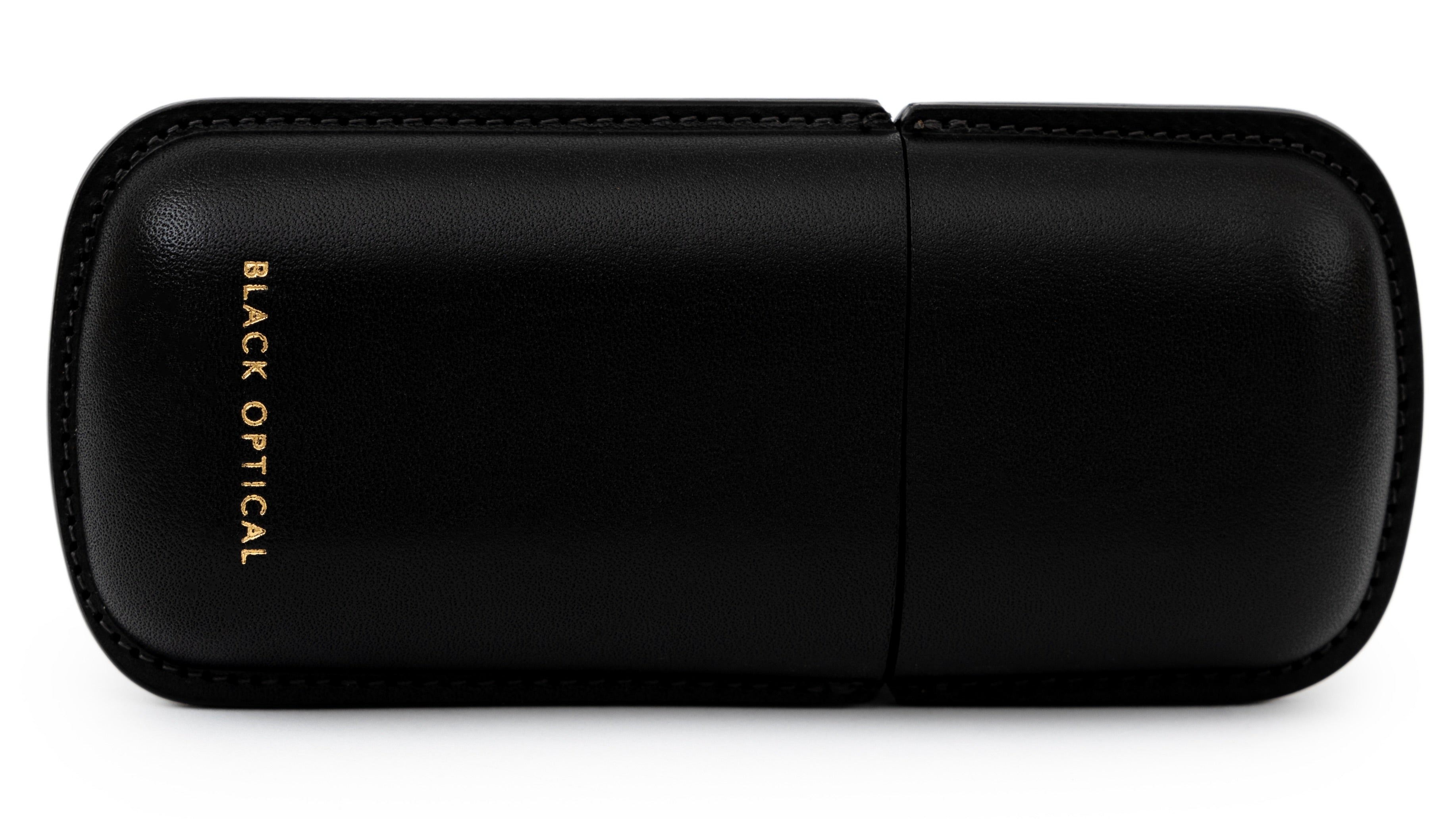 OVAL LEATHER CASE-Black / Black