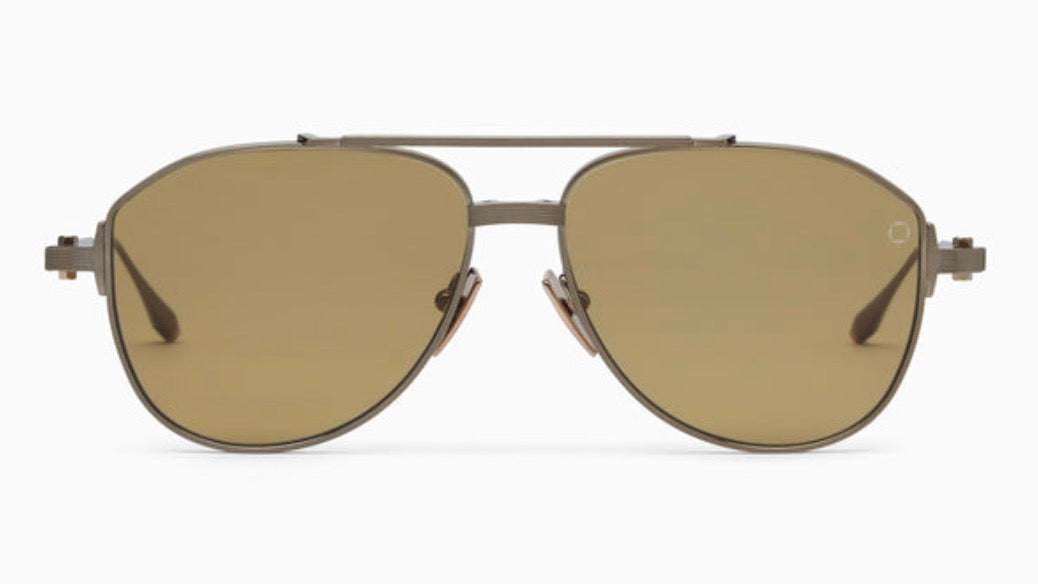 HELIOS-Antiqued 12K Gold / Dark Brown Enamel