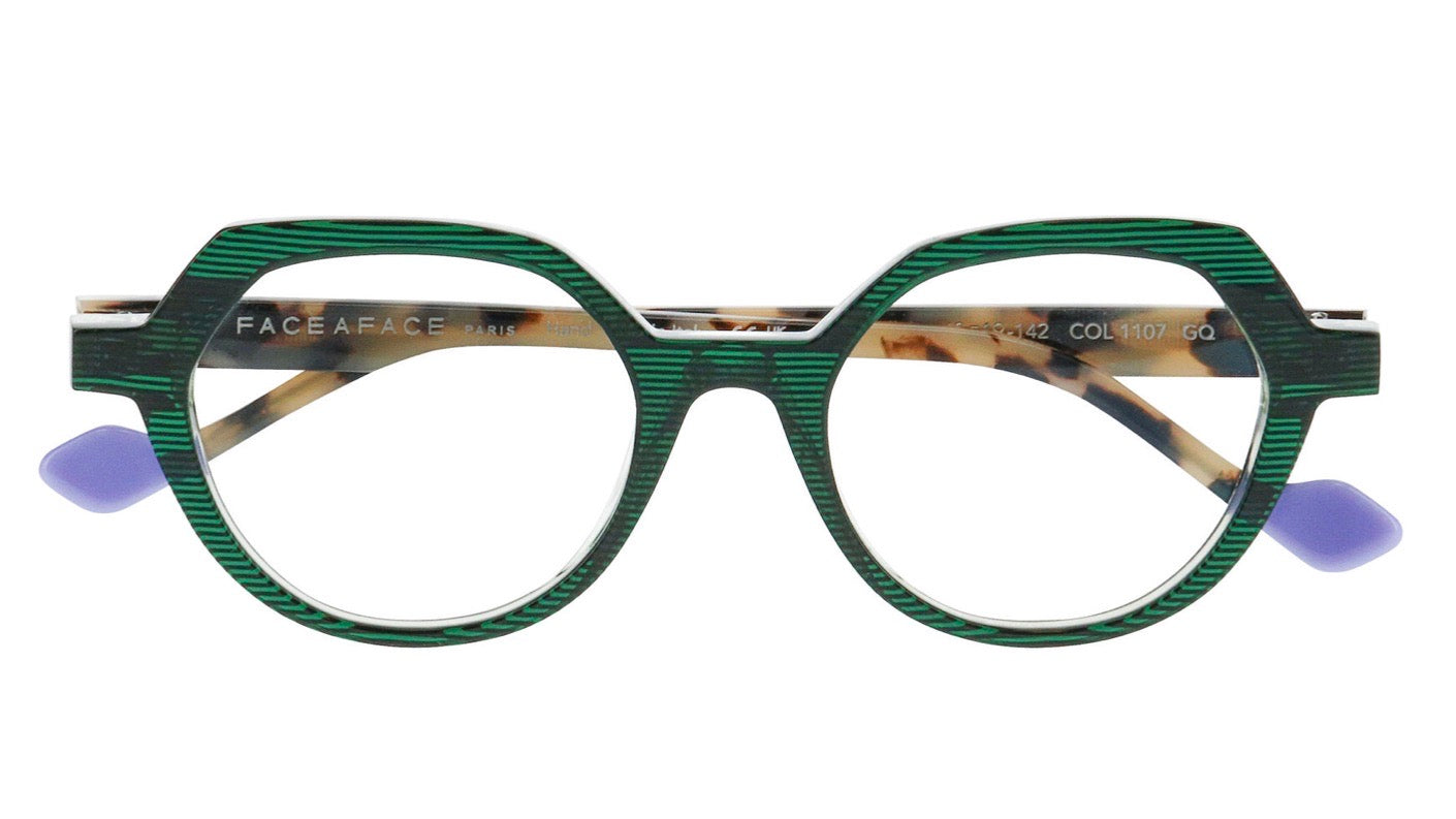 KANJI 1-1107 Transparent Striped Dark Green