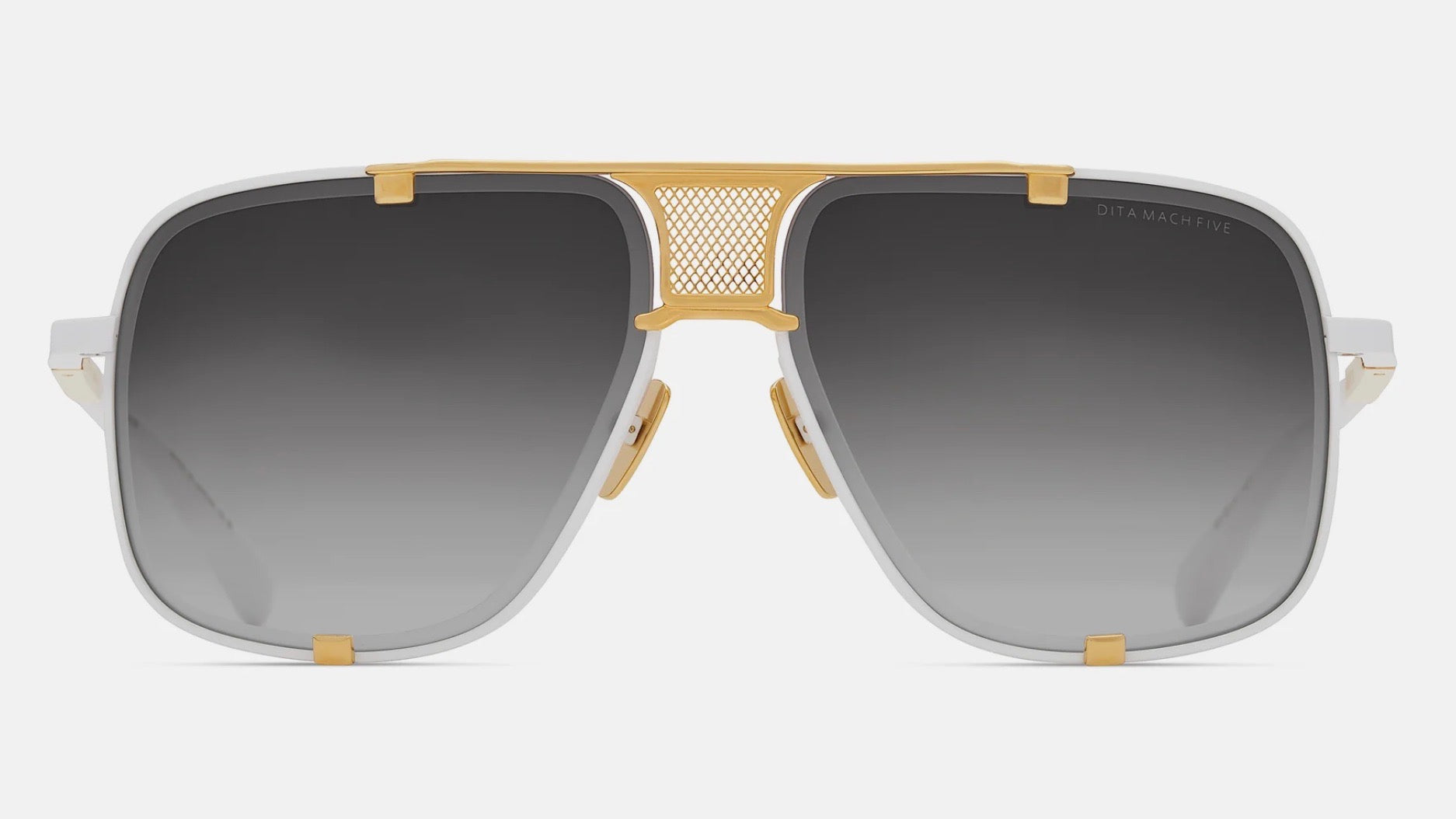 MACH FIVE-Matte White / Yellow Gold / Grey to Clear