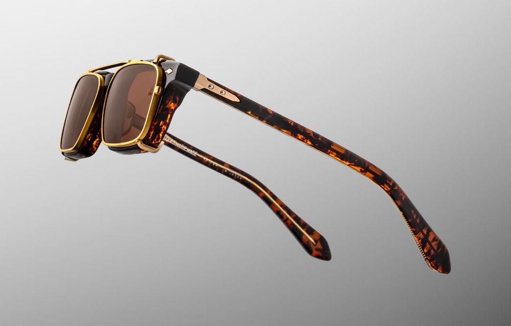 Jacques Marie Mage Moscova Clip On - Gold | Eyeglasses | Black Optical