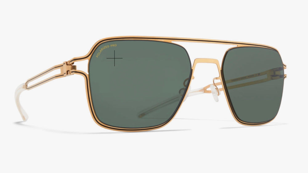 RIKU-Gold / Black / Polarized Green 15