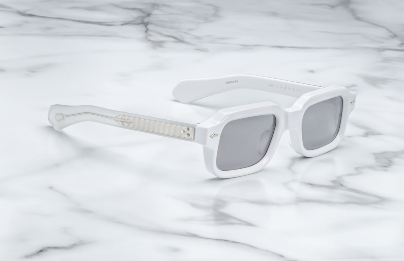 NEW JACQUES MARIE MAGE women\'s selini square sunglasses in white-silver Jacques Marie Mage Selini Oversize Sunglasses - Brown  main image 2