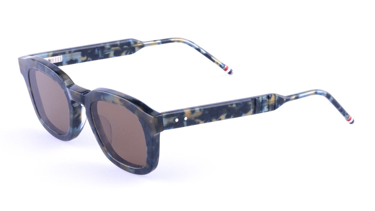 Thom Browne Sunglasses TBS417-53-03AF NVY Navy Blue Oval Frames w/ Brown Lenses Thom Browne Navy/Gold Sunglasses – BROGUE main image 2