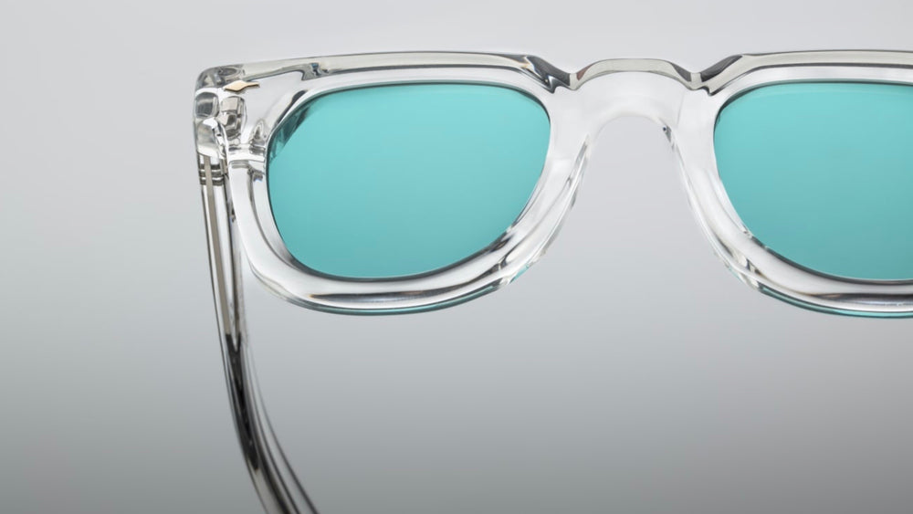 VENDOME-Clear / Cyan / Sterling Silver