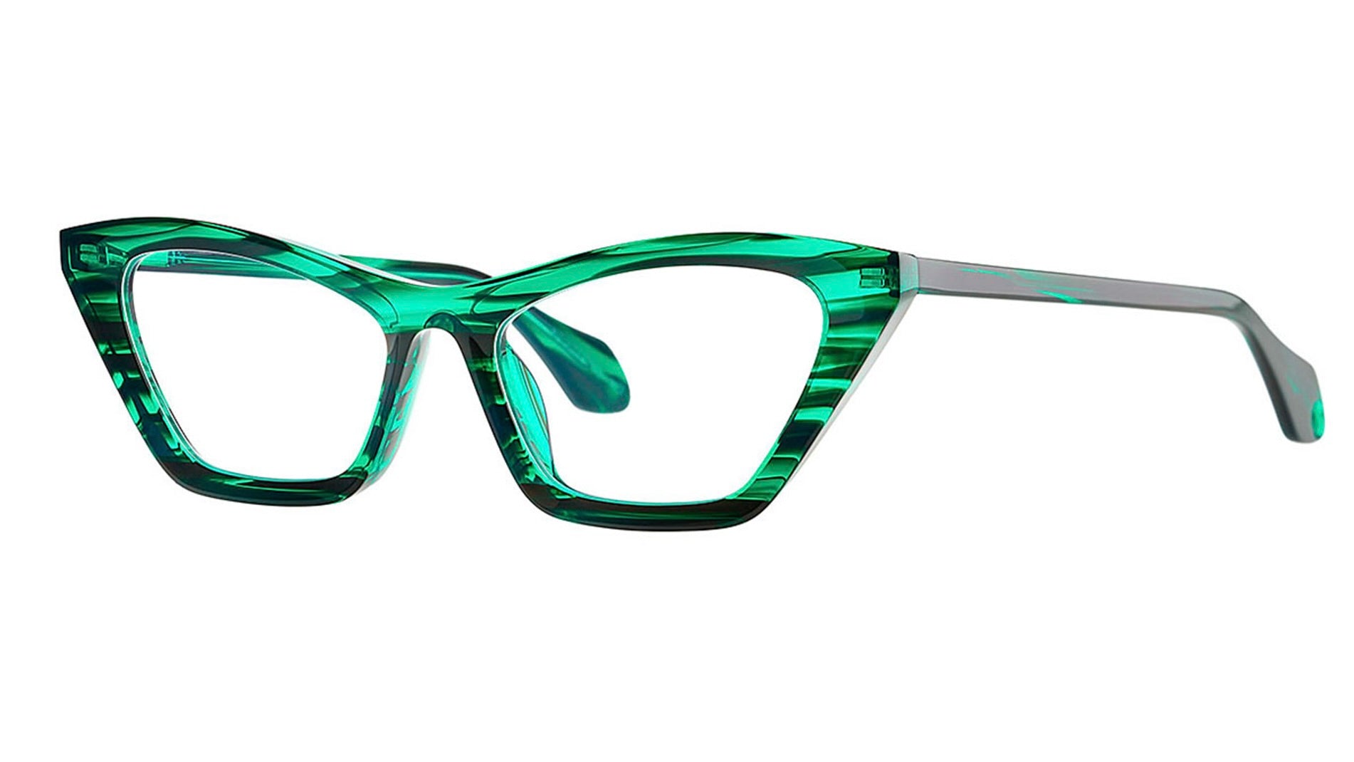 Theo Mille+89 - Green Lined | Eyeglasses | Black Optical