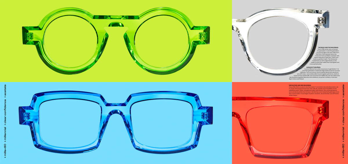 Theo Mille+84 - Green Lined | Eyeglasses | Black Optical