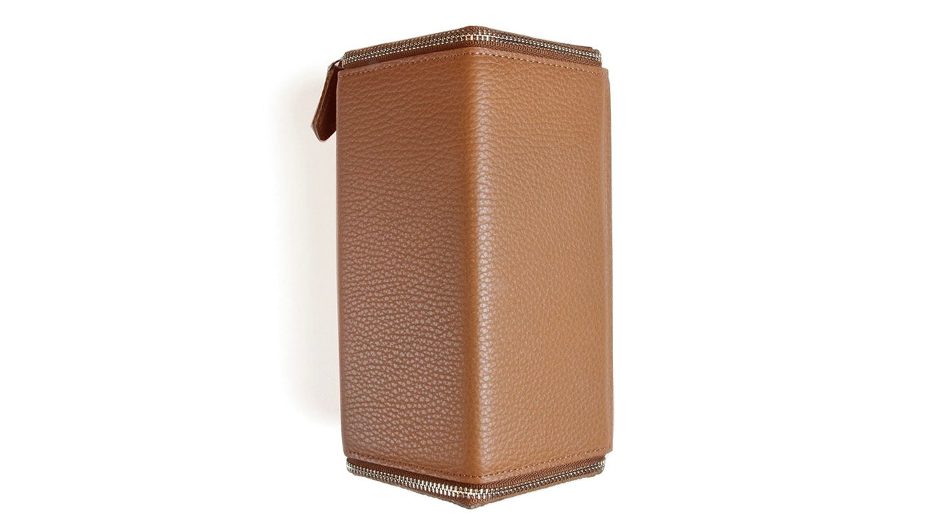 PENTAGON PRISM STORAGE BOX-Saddle Tan / Ivory