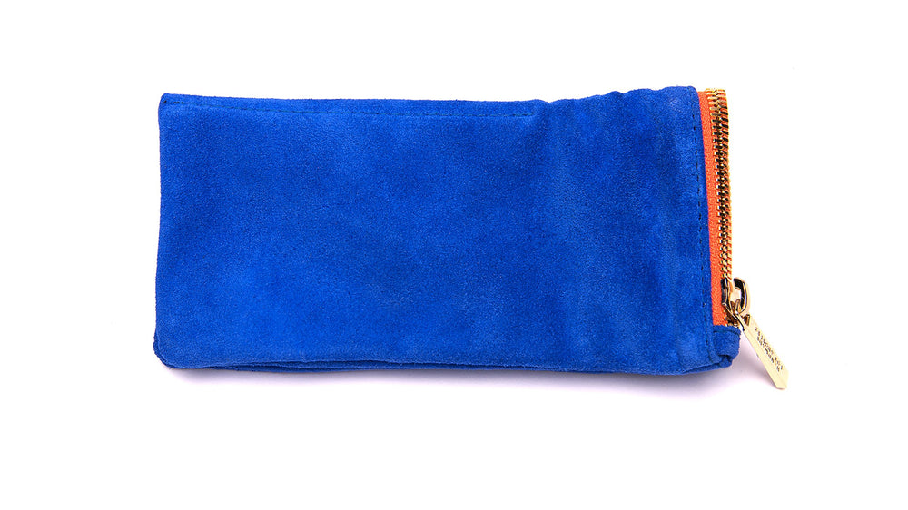 LEATHER POUCH-Royal Orange Suede