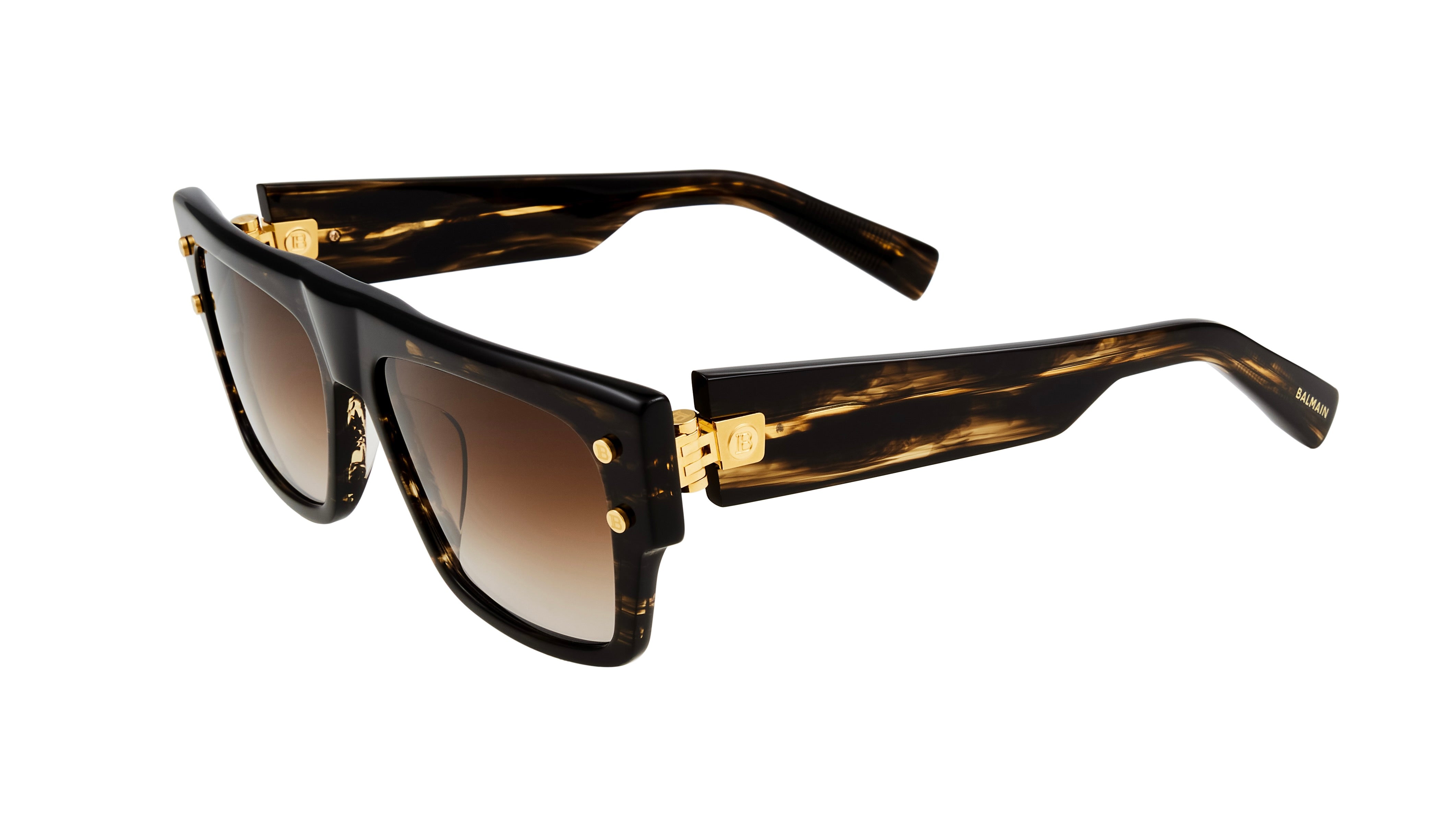 Balmain B - Dark Brown Swirl Sunglasses Black Optical