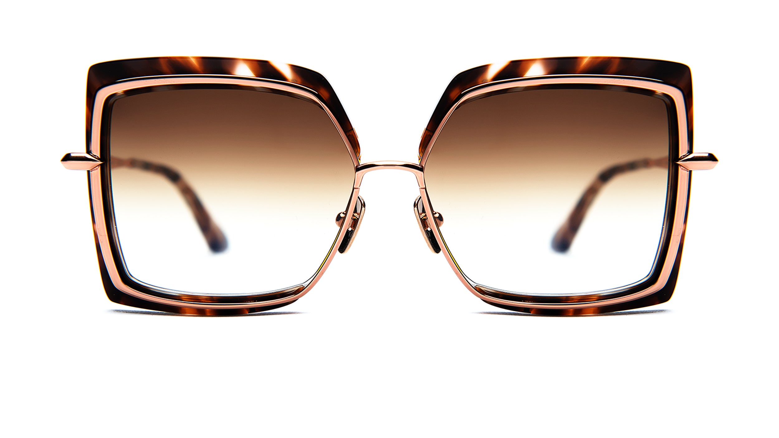 NARCISSUS-Cream Tortoise /­ Rose Gold / Dark Brown to Clear